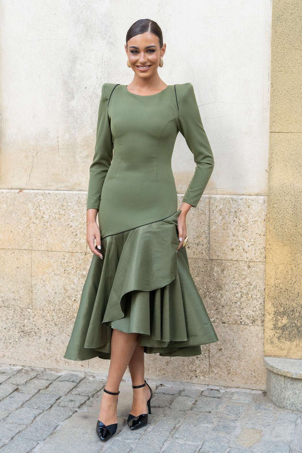 Vestido Seine | Volantes | Verde