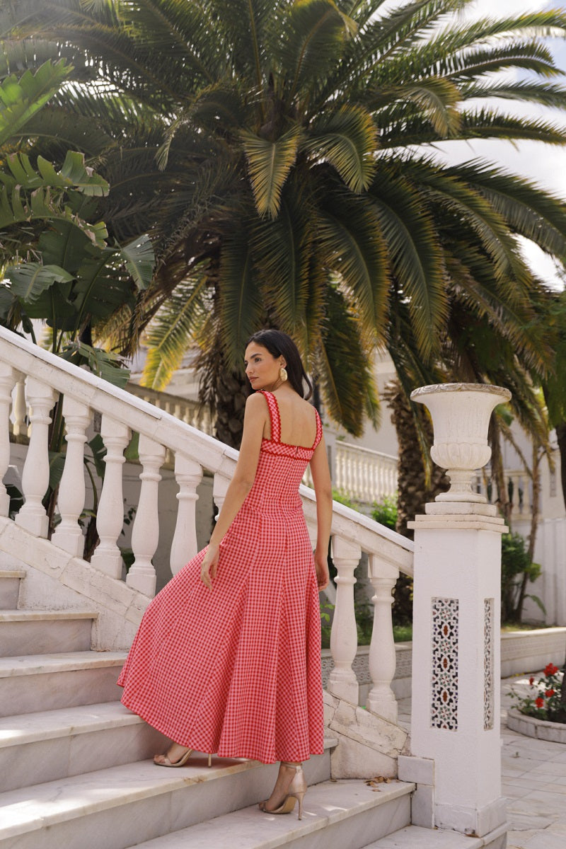 Vestido Vichy | Invitada Eventos | Cuadros Rojo