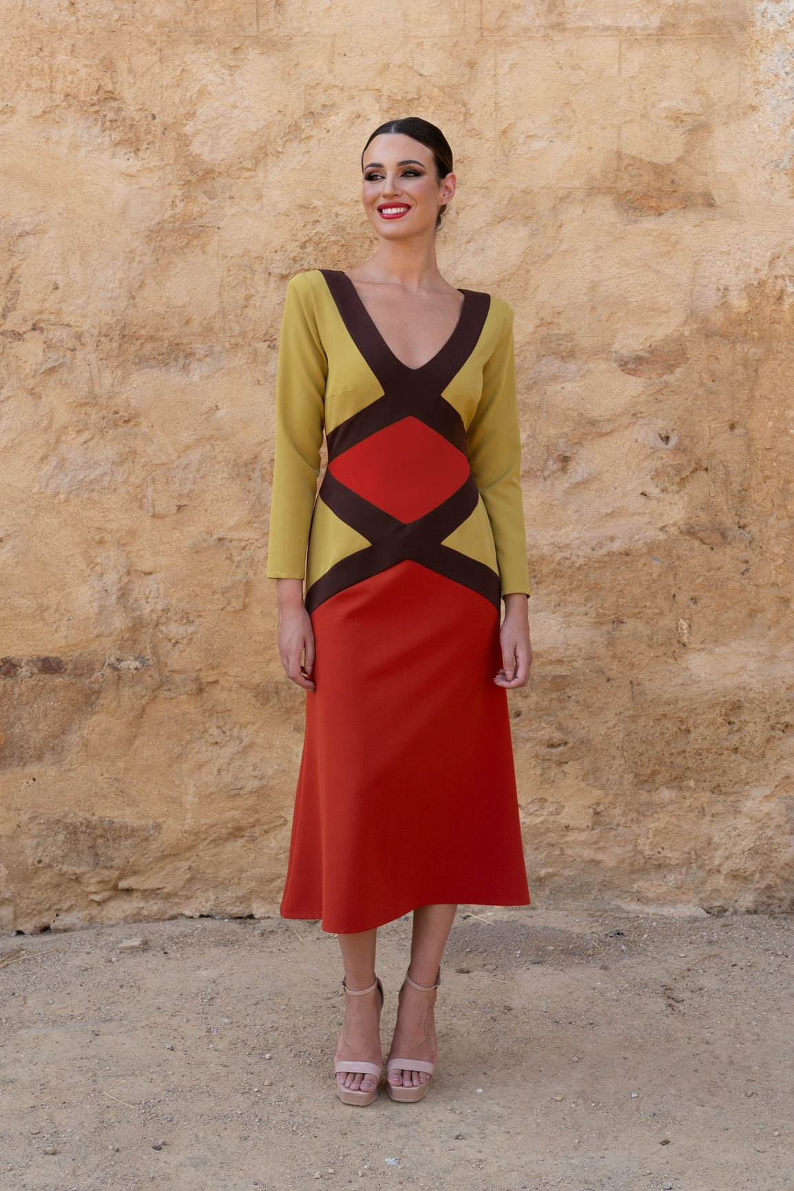 Vestido Invitada Eventos | Tricolor | Sicilia